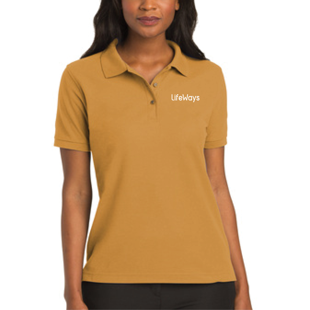 port authority ladies silk touch y neck polo