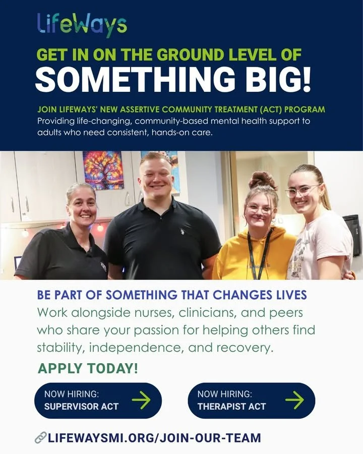𝗥𝗲𝗮𝗱𝘆 𝘁𝗼 𝗵𝗲𝗹𝗽 𝗿𝗲𝗱𝗲𝗳𝗶𝗻𝗲 𝗰𝗼𝗺𝗺𝘂𝗻𝗶𝘁𝘆-𝗯𝗮𝘀𝗲𝗱 𝗺𝗲𝗻𝘁𝗮𝗹 𝗵𝗲𝗮𝗹𝘁𝗵 𝗰𝗮𝗿𝗲?
LifeWays&rsquo; new Assertive Community Treatment (ACT) program will bring community-based mental health care to adults who need consistent, h