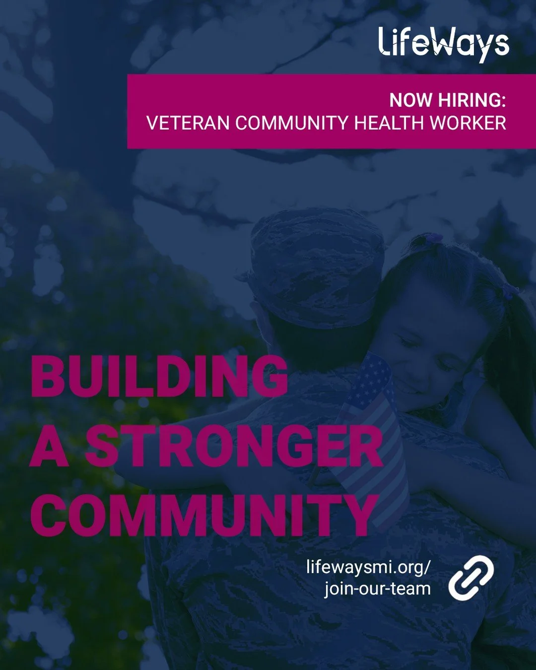 At LifeWays, Veteran Community Health Workers walk alongside those who served &mdash; helping veterans and their families navigate healthcare, benefits, housing, and the supports that strengthen long-term wellness.

🪖 Veteran-focused, community-base