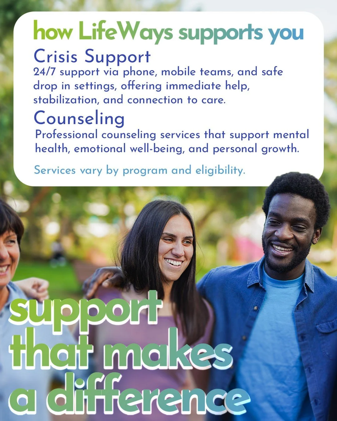 LifeWays has many different opportunities of support for you- Because hope and help begin here.
Visit our website in our bio to learn more.
#mentalhealthawareness