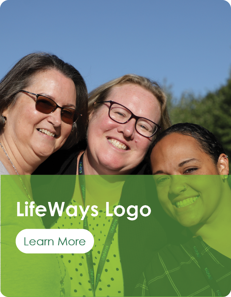 Three LifeWays employees smiling outside in Hillsdale