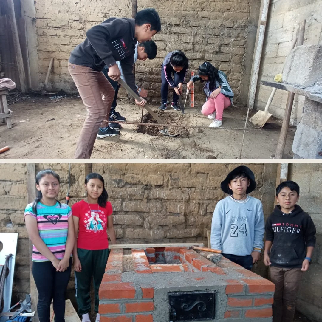 Ventilating stove student led project at Hero School in Comalapa Guatemala