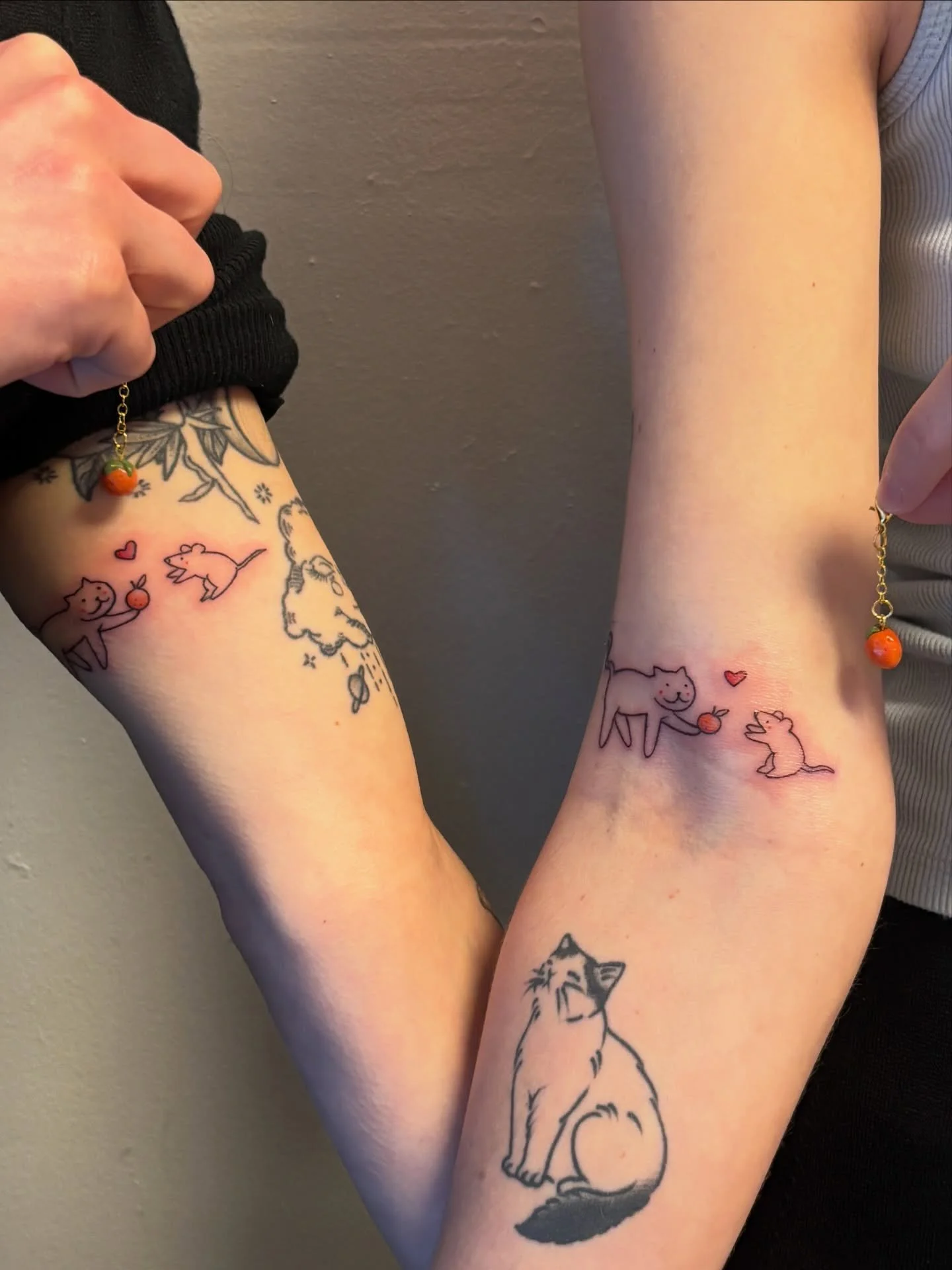 fruity friends for chanel &amp; zoe 🍊💕 appreciate the trust with this fun custom, it was really great having you both in :)) thanks again &amp; happy valentines day yall!!