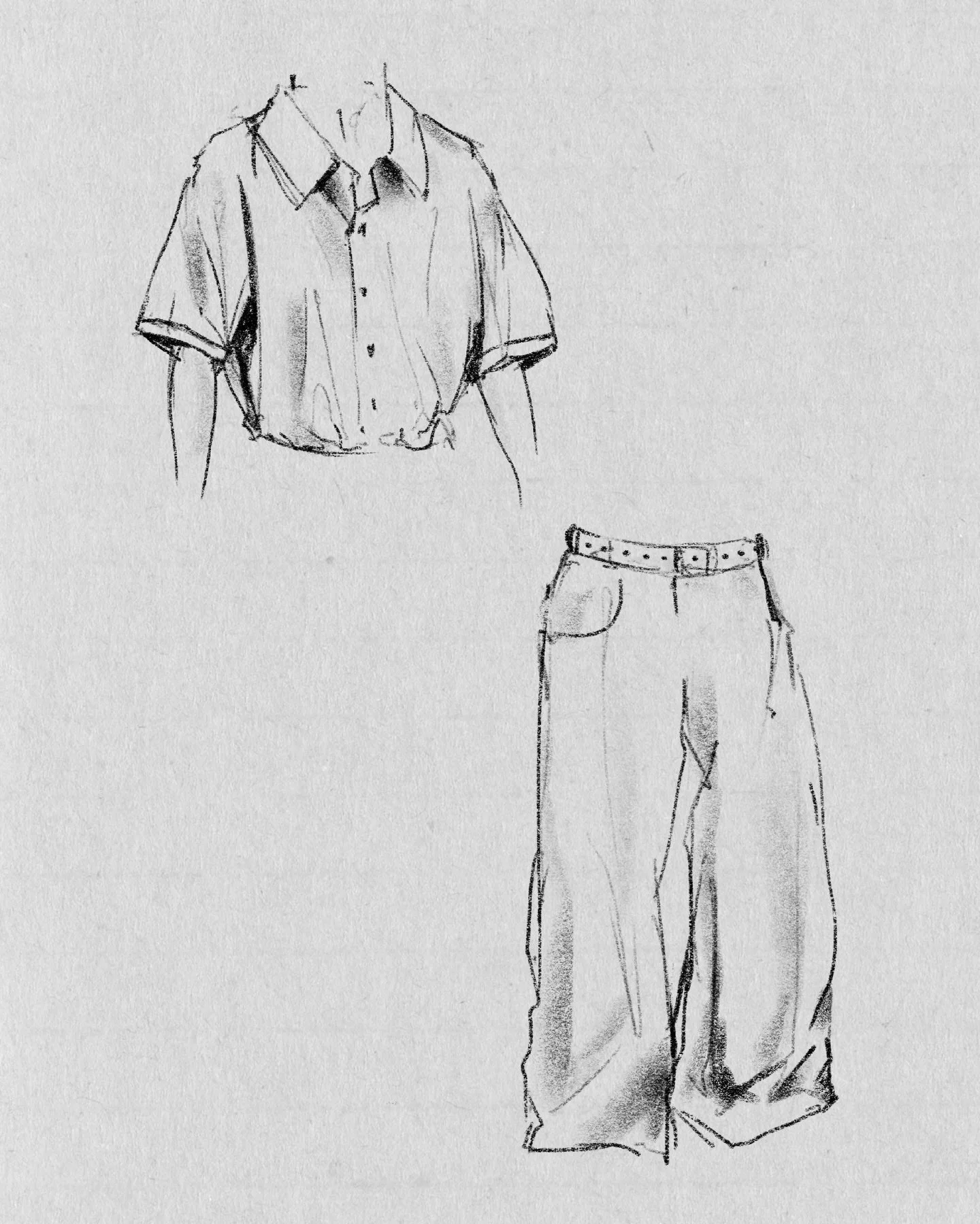 @uniqlo ss26 drawing studies because I want to get better at rendering folds and have a passion for fashion