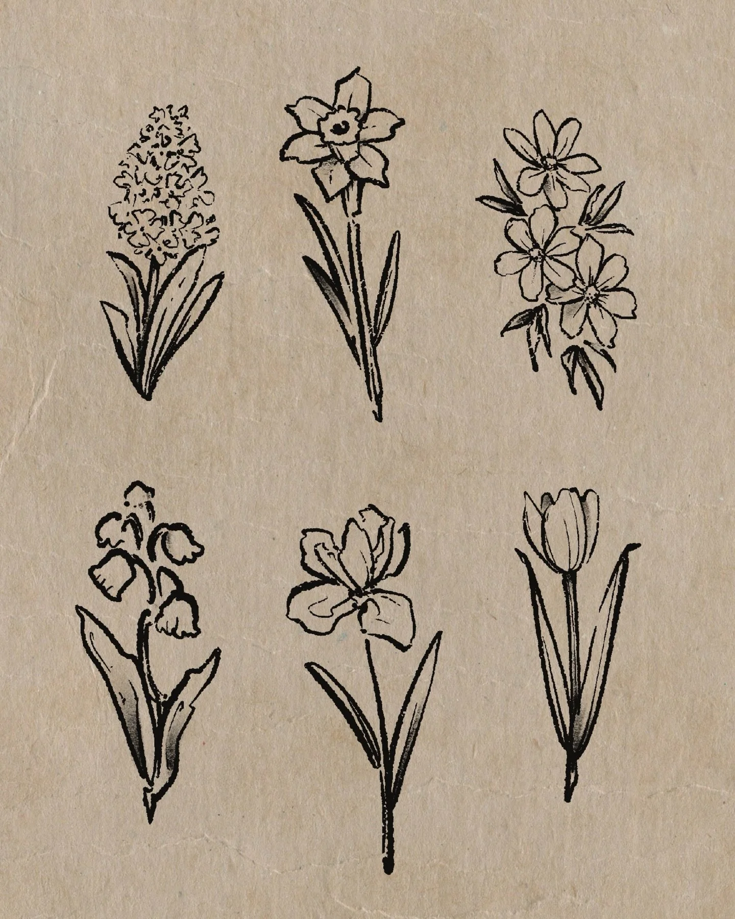 I picked these flowers for you (and by picked I mean drew but it was still a labor of love) &hearts; They&rsquo;re available &amp; repeatable to tattoo now through the end of May! If you&rsquo;d like one done just scan the qr on the last slide or vis