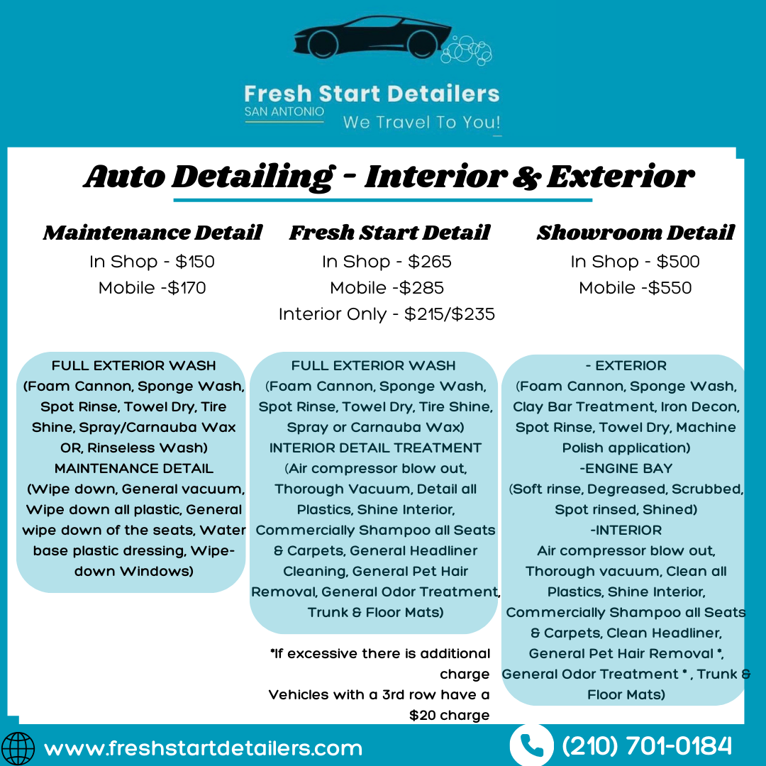 Auto Cleaning San Antonio - Interior & Exterior Services