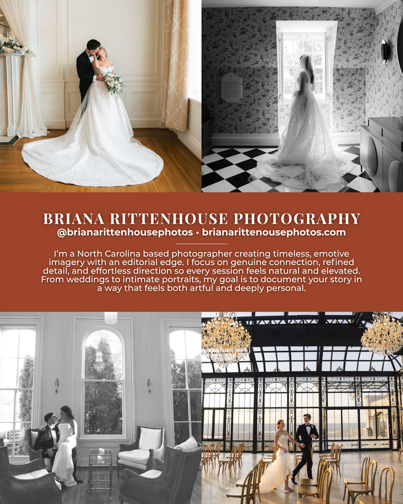 Briana Rittenhouse Photography, a North Carolina wedding photographer specializing in timeless, editorial wedding photography and emotive imagery for weddings and intimate portraits.