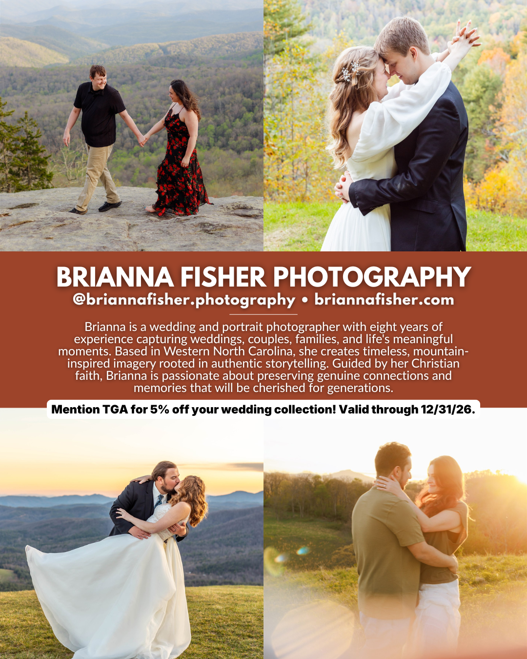Brianna Fisher Photography, a Western North Carolina wedding and portrait photographer, featuring mountain weddings, couples, and engagement photography.