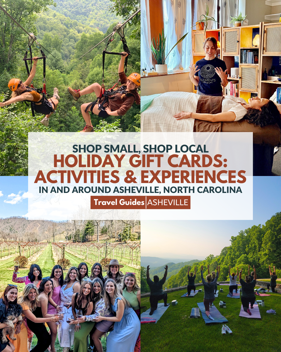 Shop Small, Shop Local Holiday Gift Cards: Activities &amp; Experiences in and around Asheville, North Carolina