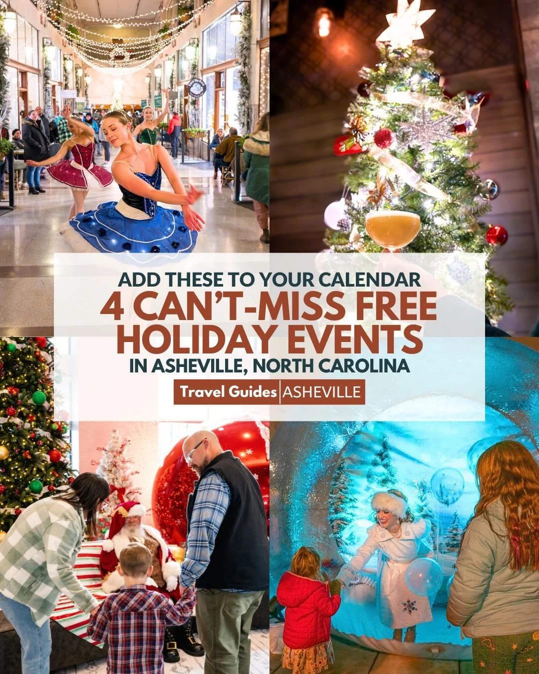 4 Can&rsquo;t-Miss FREE Holiday Events in Asheville 🎄✨

Here&rsquo;s your roundup of festive, free events happening around town! From rooftop cocktails and comedy to family fun with Santa and Asheville&rsquo;s most iconic tree lighting celebration:
