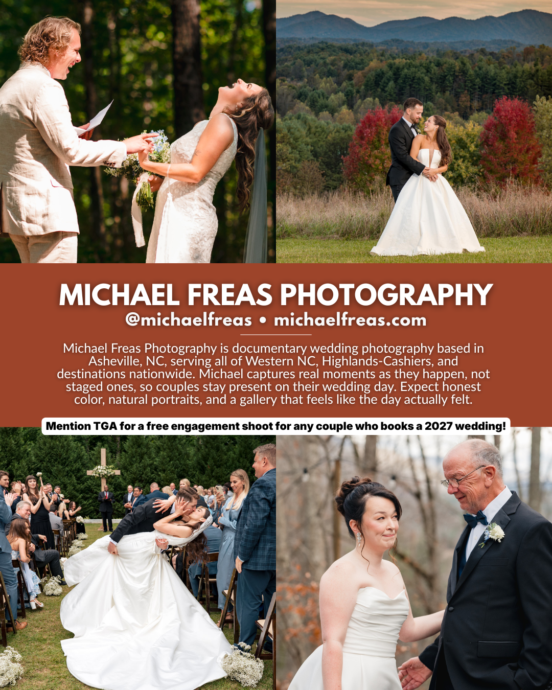 Michael Freas Photography, an Asheville NC wedding photographer specializing in documentary wedding photography across Western North Carolina.