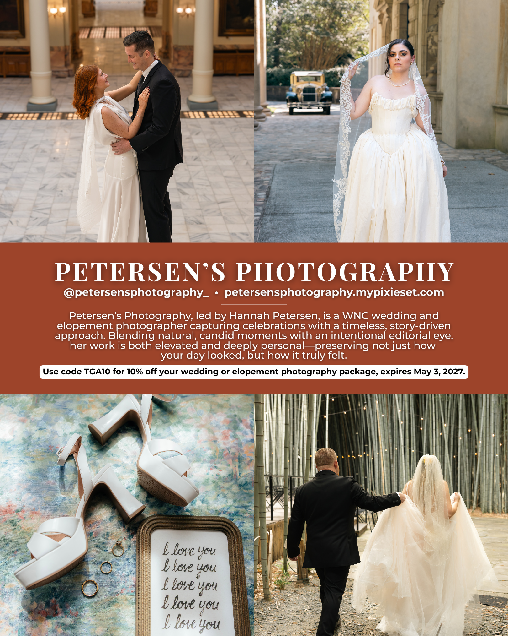 Petersen’s Photography, a Western North Carolina wedding and elopement photographer specializing in timeless, story-driven wedding photography.