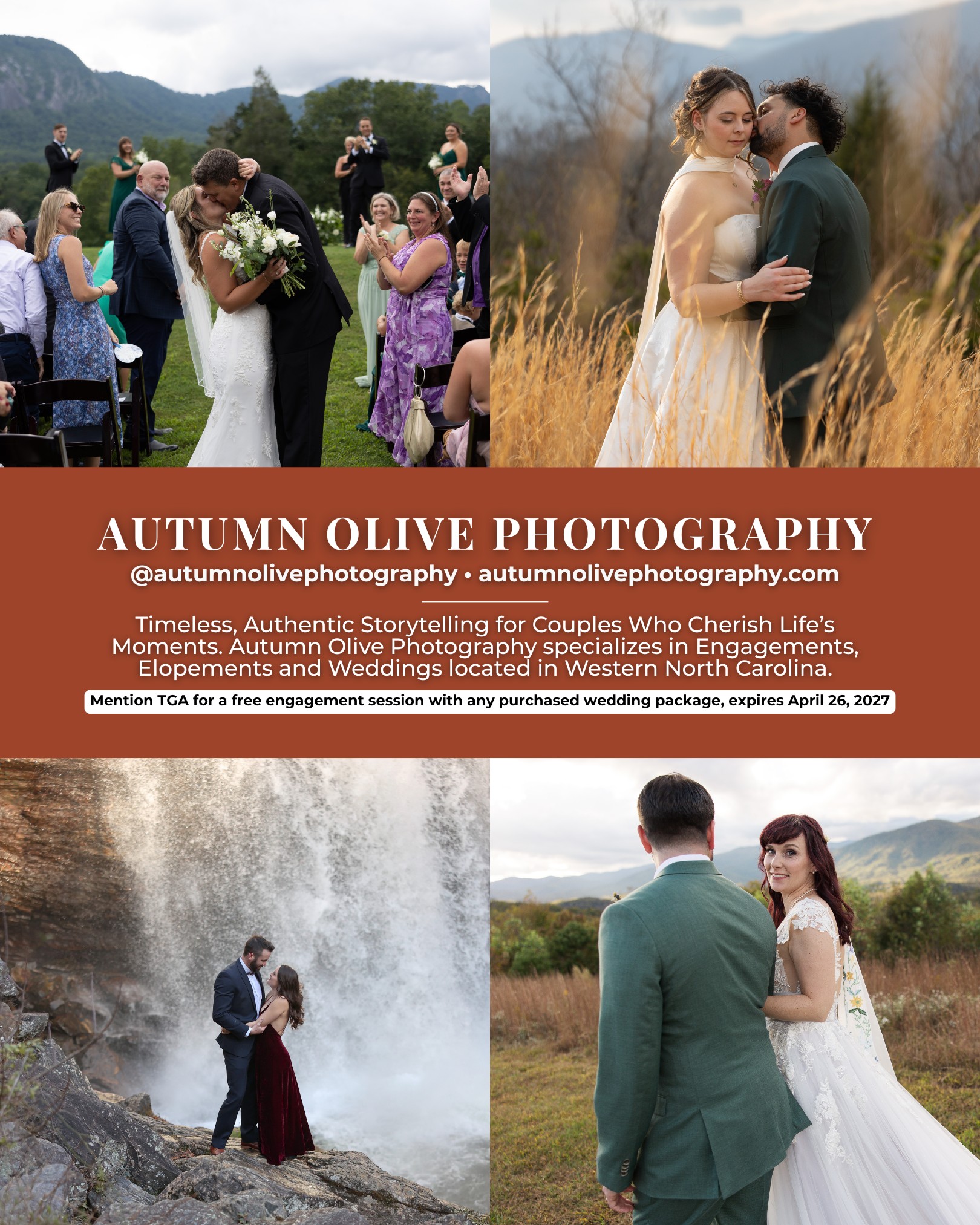 Autumn Olive Photography, a Western North Carolina wedding and elopement photographer specializing in timeless, authentic wedding photography for couples in Asheville and the Blue Ridge Mountains.