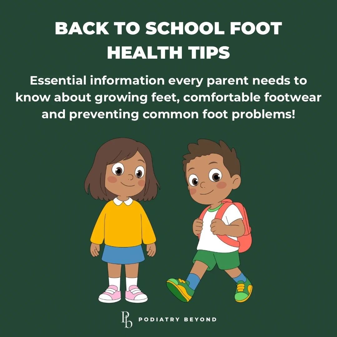 Back to school means back into school shoes 👞

A well-fitted, functional and comfortable shoe can make a big difference to growing and busy kids throughout the school day or their sporting activities. Swipe through to read on some foot health tips f