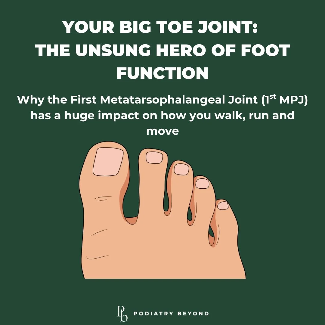 Your big toe joint is one of the most important joints for efficient movement. 🦶

It helps you balance, walk, run and push off with every step. When it becomes stiff or painful, your body starts compensating elsewhere, which can contribute to calf t