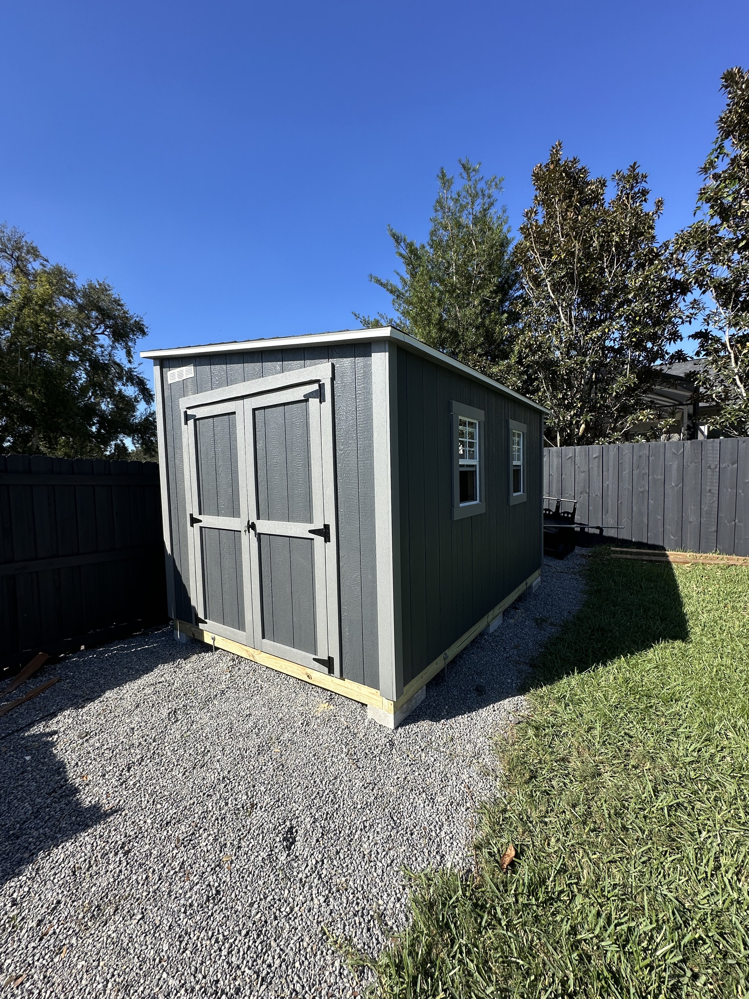 8x14 Lean to style with custom paint.