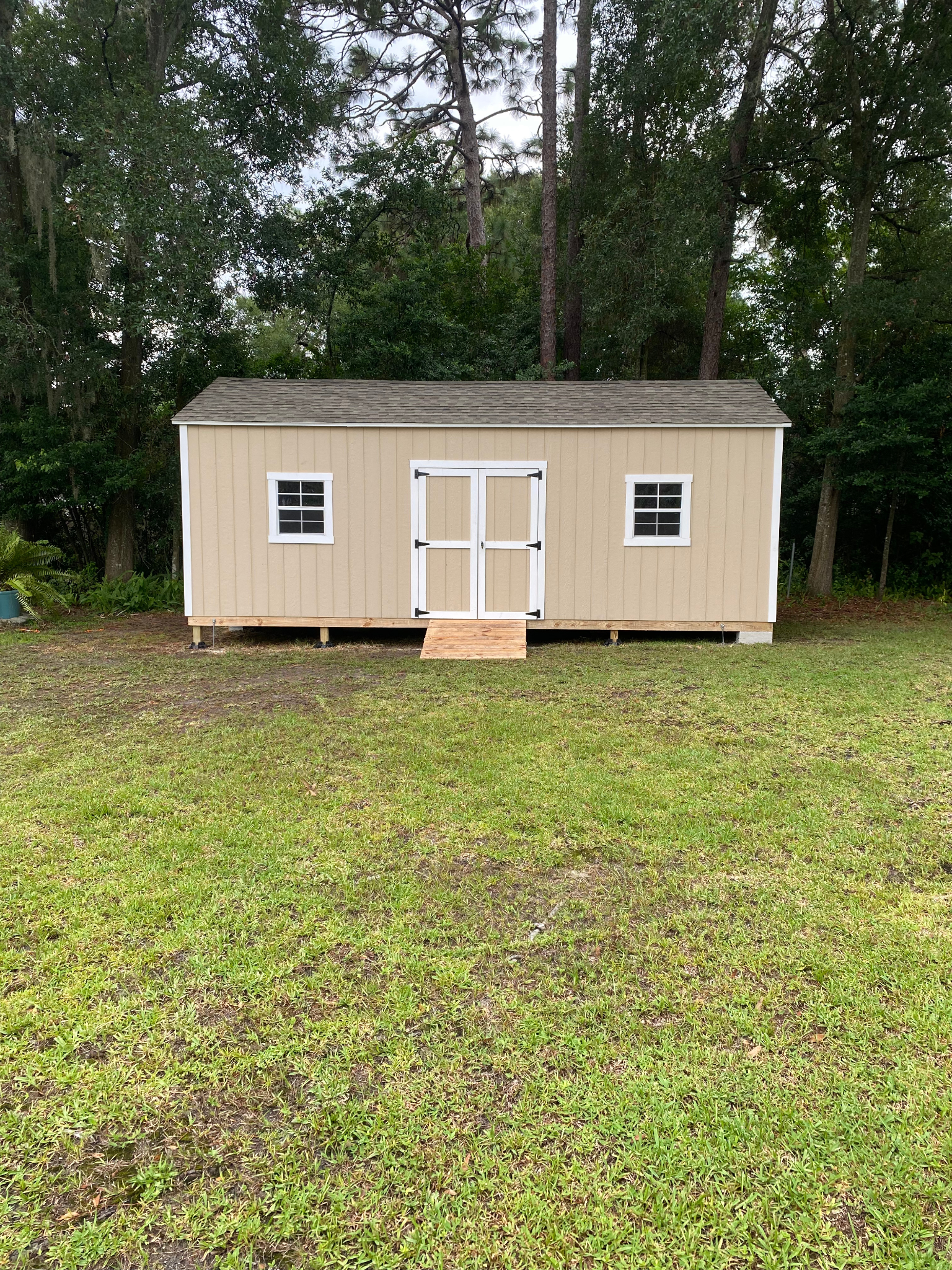 12x24 with Heavy duty ramp and 8 ft high top walls