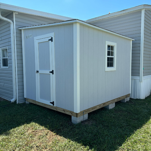 8x12 Lean to with single door and custom painted.
