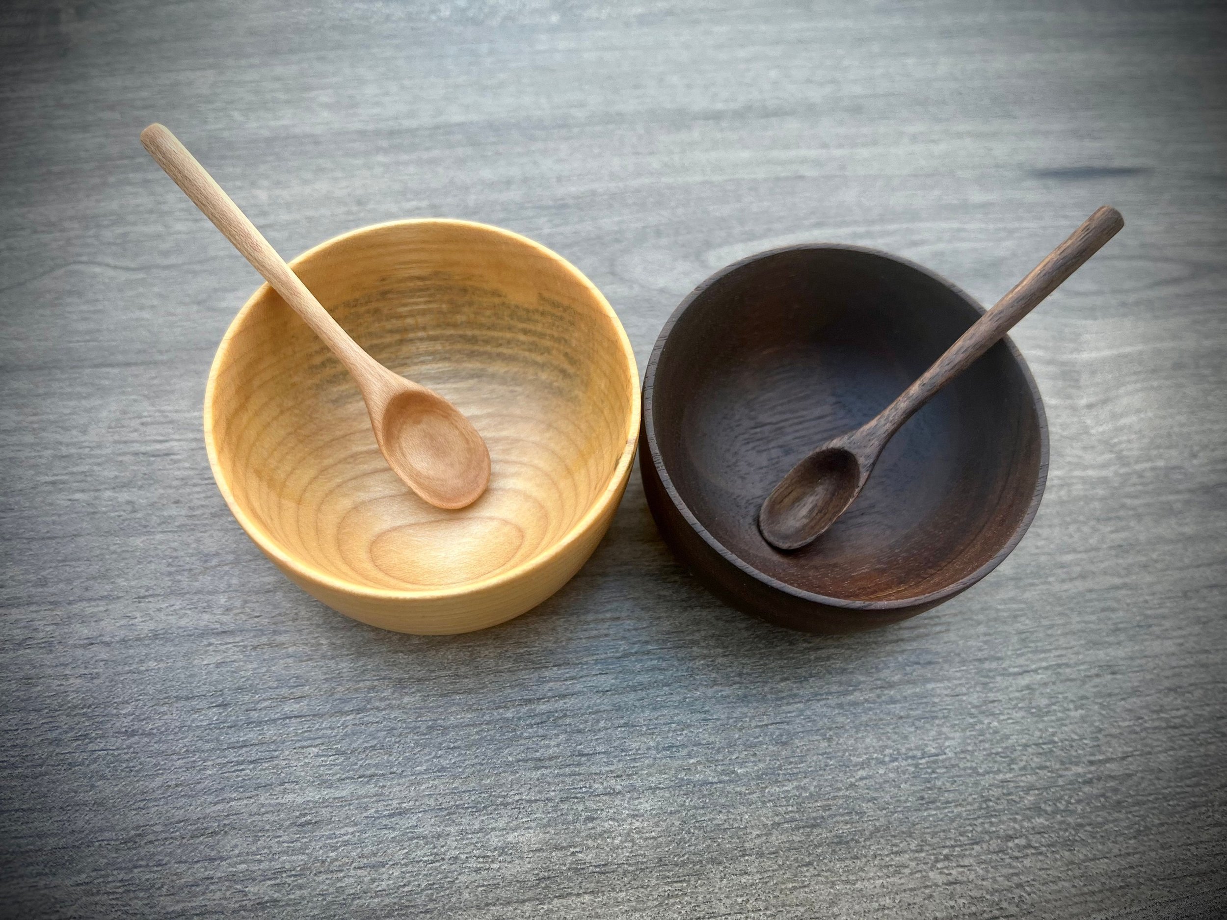 Wooden Salt and Pepper Bowls