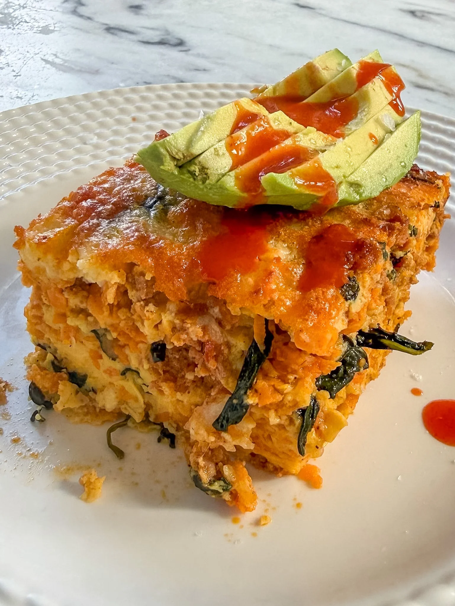 Chorizo, Sweet Potato &amp; Spinach Breakfast Bake 
