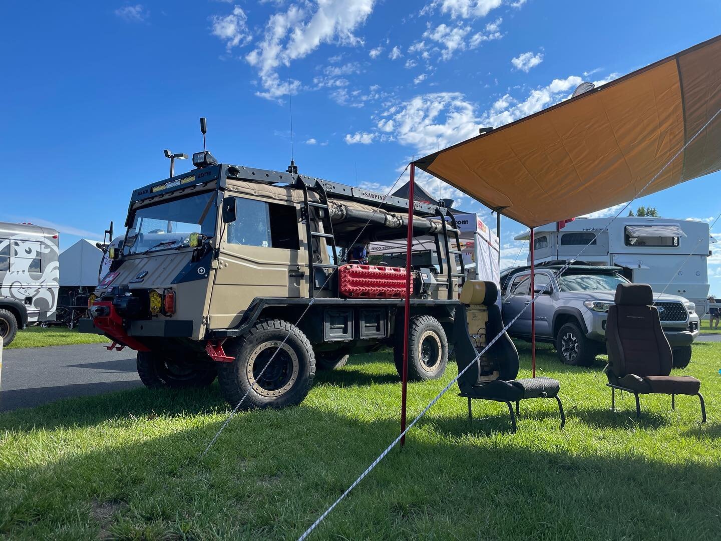 All set up at @overlandexpo PNW in Redmond, OR in the @scheelmannusa booth near the food court. Come on over and say hi and grab a sticker. 

&ldquo;Built to serve, that others may live.&rdquo;

___________________________

#searchandrescue #swissarm