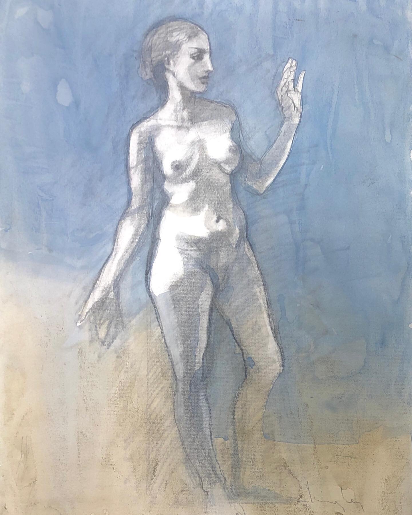 Variations on pose of a woman standing with senses wide open. 

Some models embody sensory wakefulness: they are at ease with themselves, feel more balanced emotionally, think more clearly, and experience genuine pleasure in their physical connection