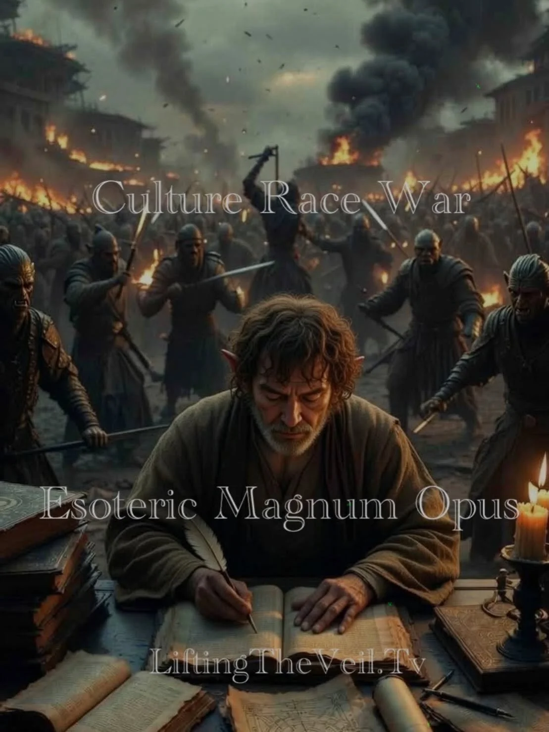 I aspire to dedicate my full-time energy and attention to completing my esoteric presentations and works, but the government has orchestrated a cultural race civil war of identity politics and mass migration riots, which perpetually dominates the new