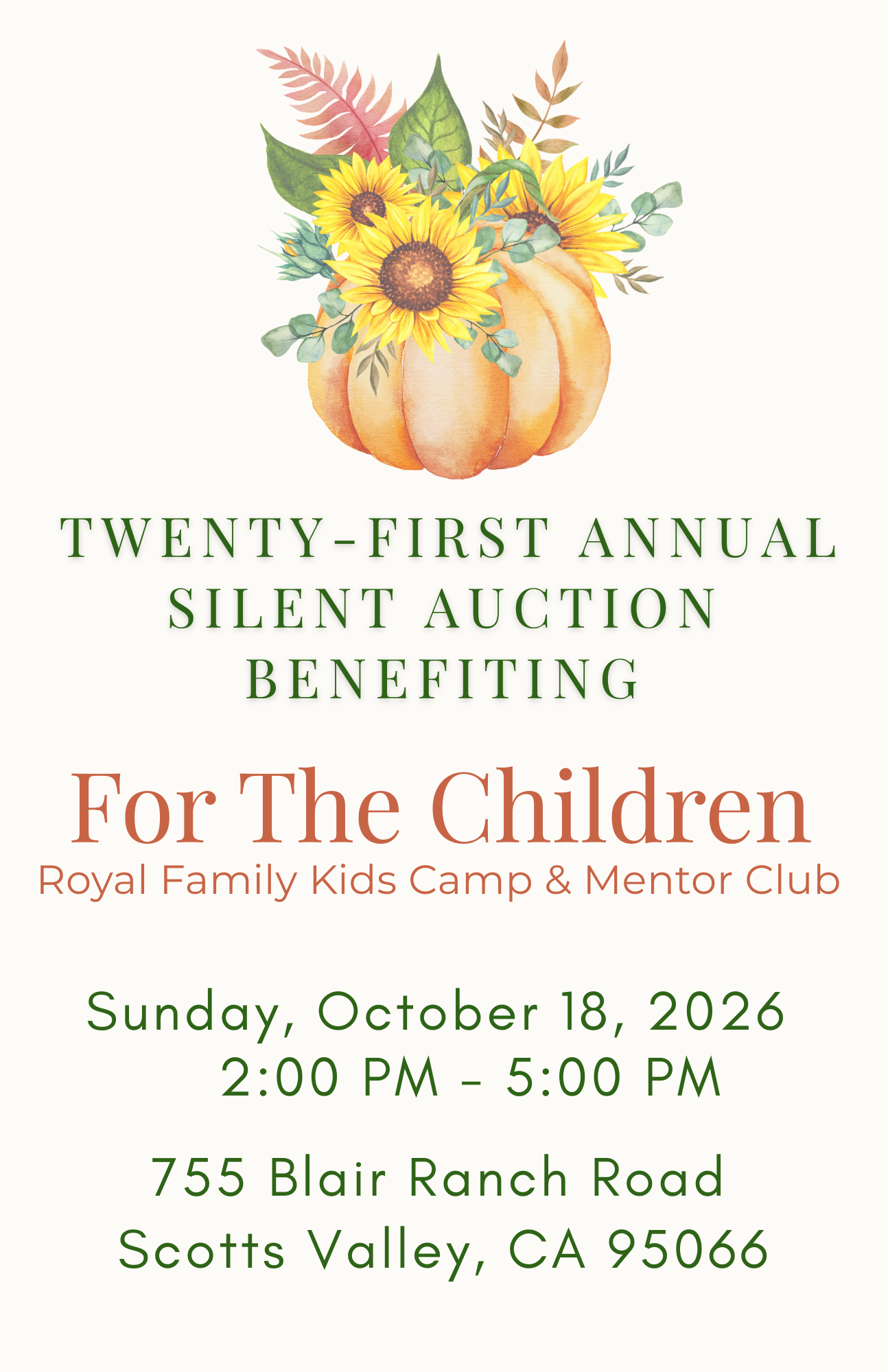 21st Annual For The Children Silent Auction Fundraiser