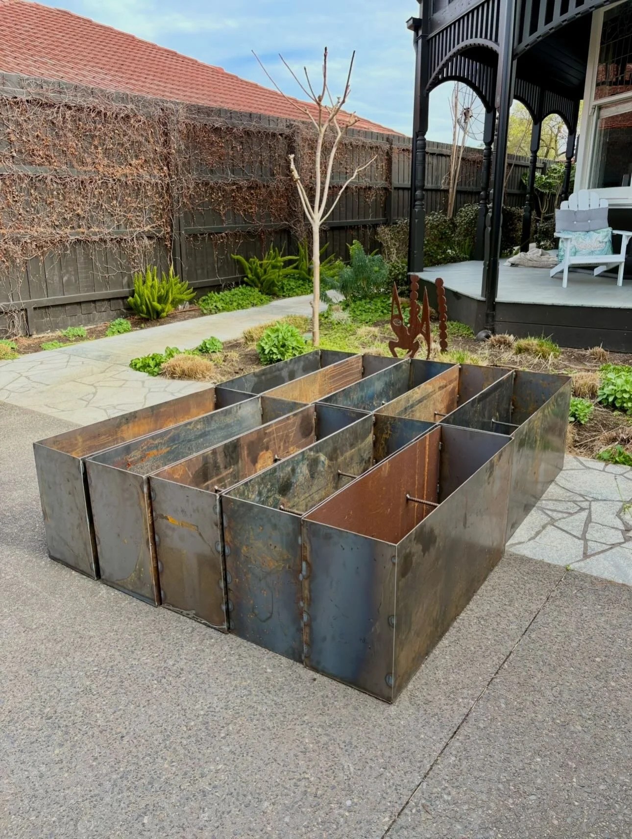 RECTANGULAR CORTEN STEEL PLANTER BOXES