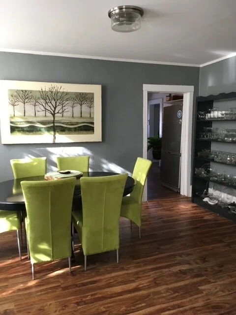 Troweled over wall paneling