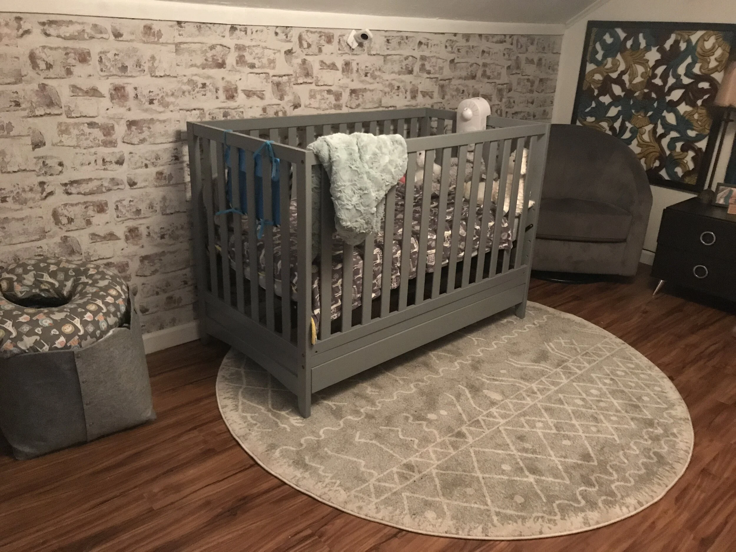 Nursery remodel - new flooring and wallpaper