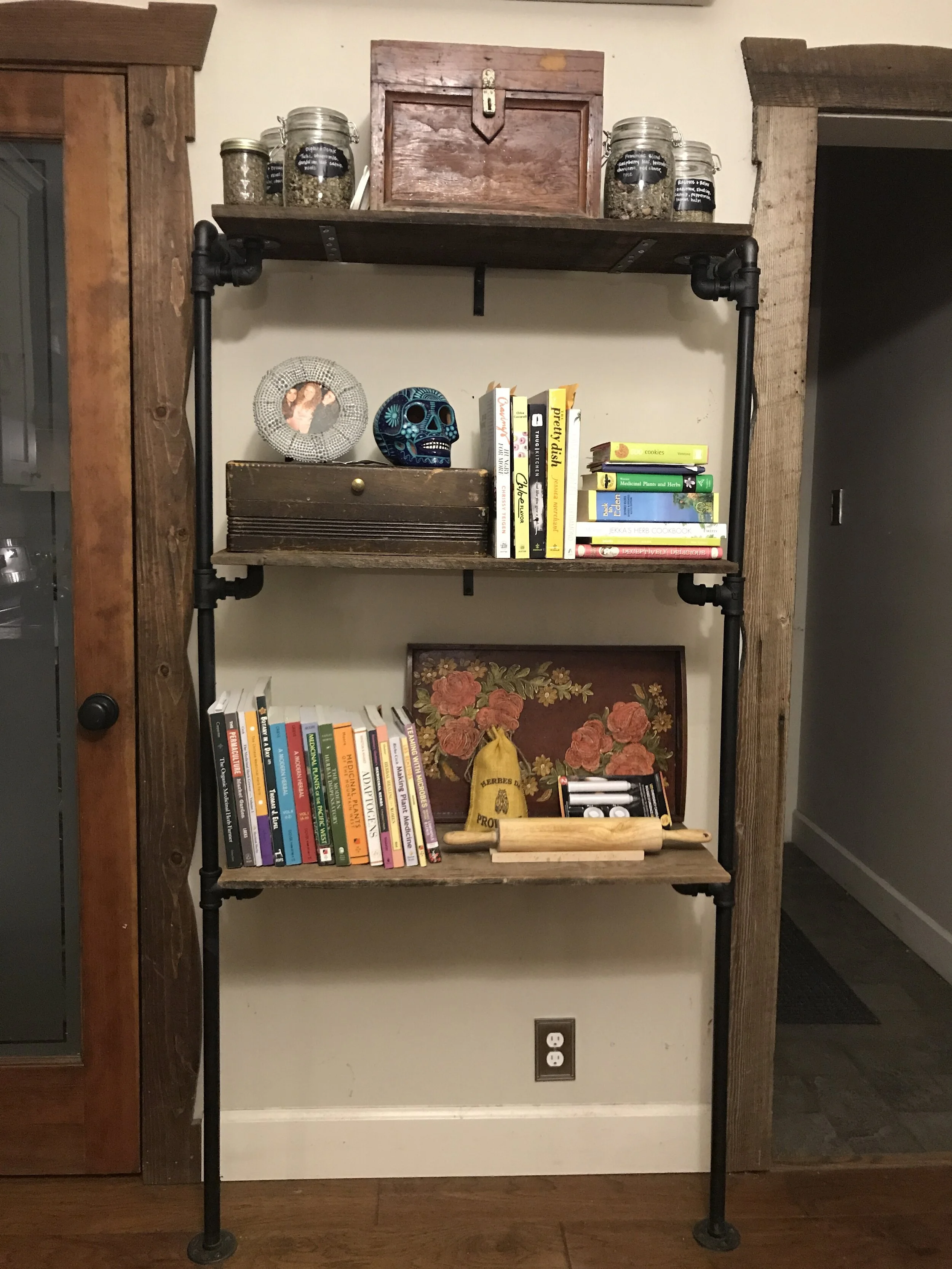 Added shelving to kitchen