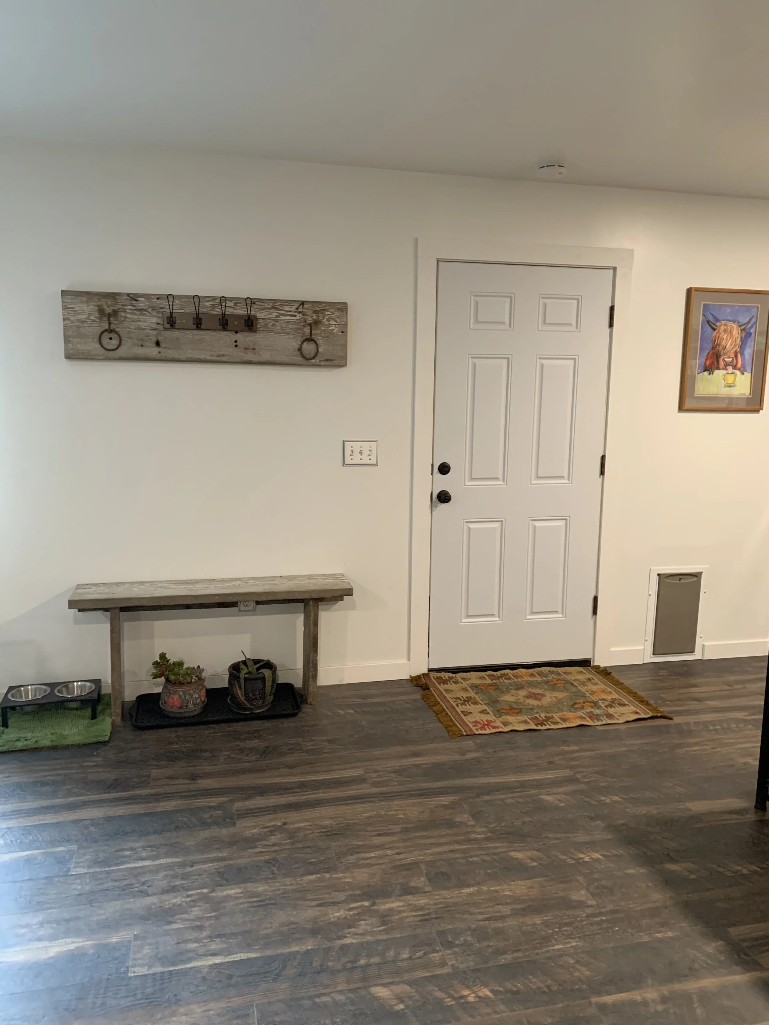 DIY entry bench and wall hooks