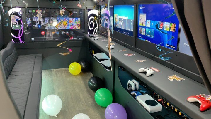 Let our Event Decorator creatively decorate the bus for your kid&rsquo;s video game themed birthday party! It&rsquo;ll be the perfect surprise! For pricing &amp; availability please visit our website www.Vipmobiledetroit.com

#gamebusrentaldetroit #g