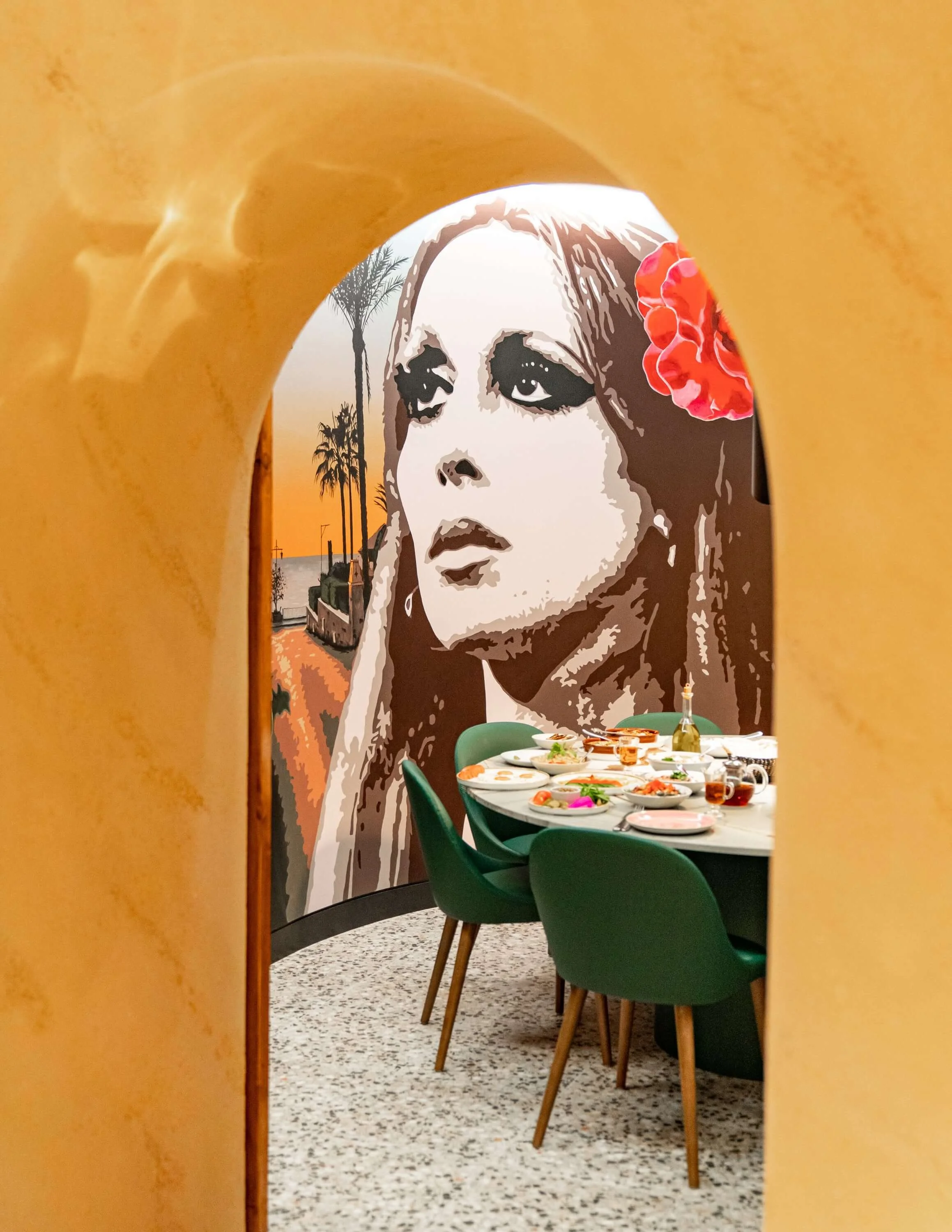 Wall are in a function space of a girl. Painted in black and white 