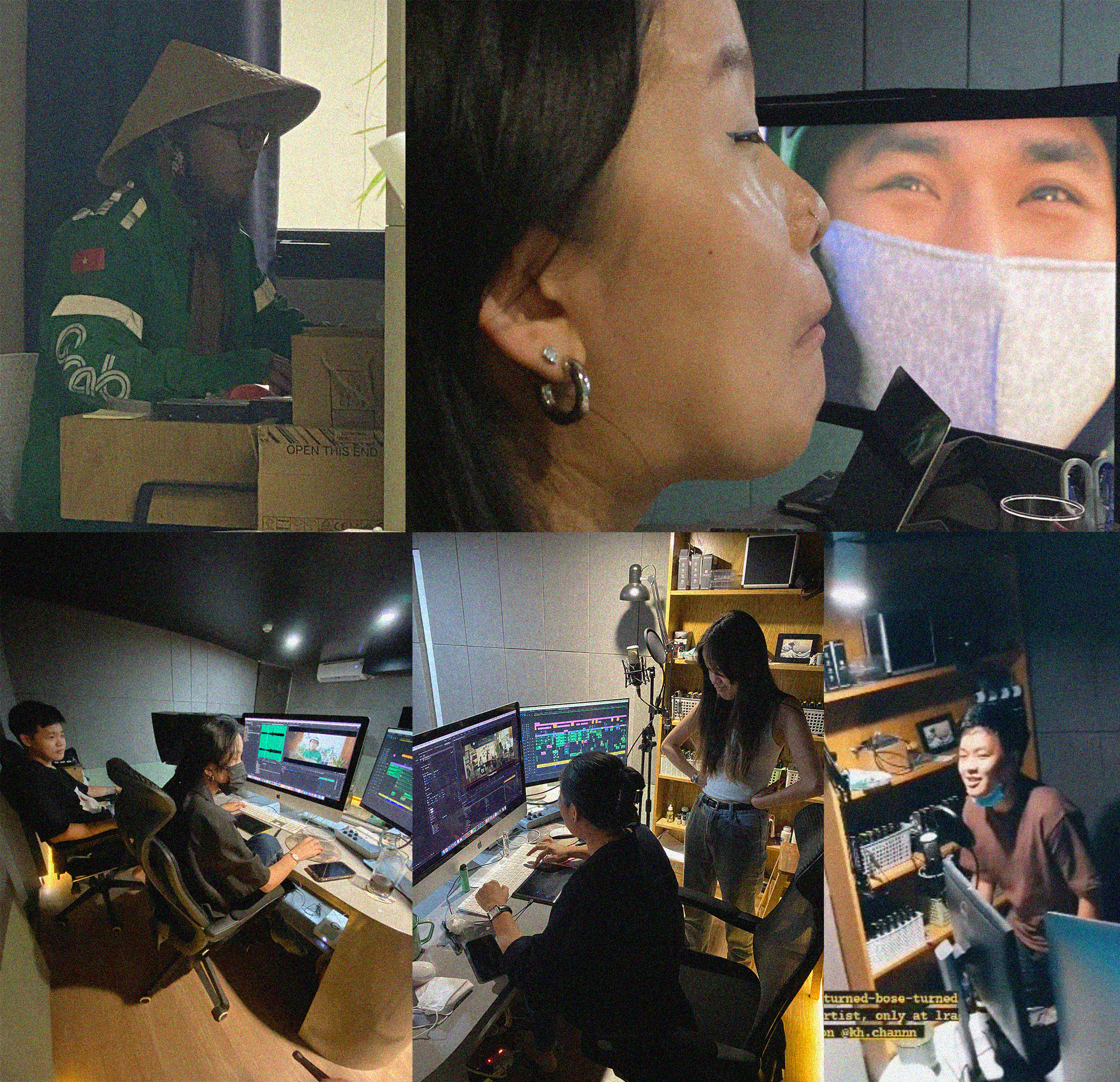  Post team, getting personal with the project.  At one point, the Creative Director also decided to edit the video for us too.  And Khanh continue to add his footprint to Grab projects by doing VO dubbing for some roles. 