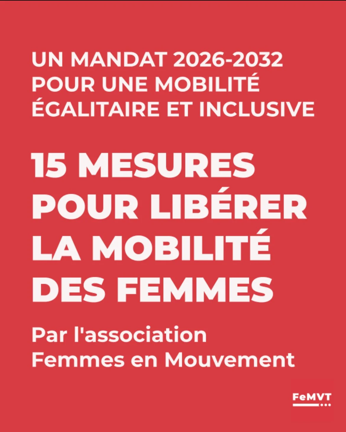 Municipales 2026 : 15 mesures pour libérer la mobilité des femmes