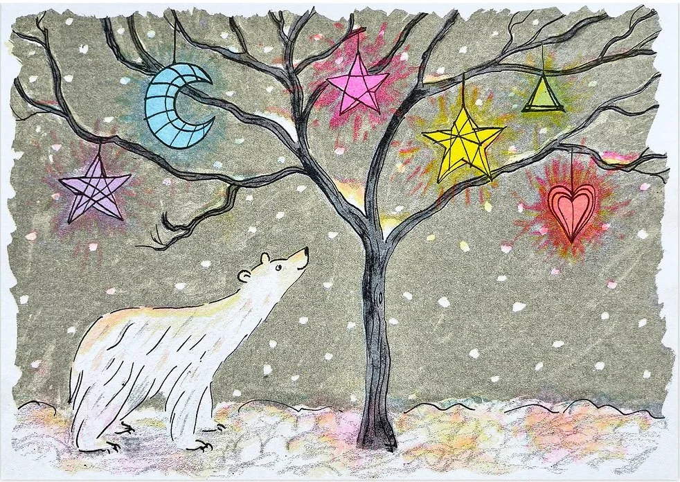 It&rsquo;s time for this years Christmas card! Here&rsquo;s my new #polarbear #risograph card Now available in my shop (link in bio)