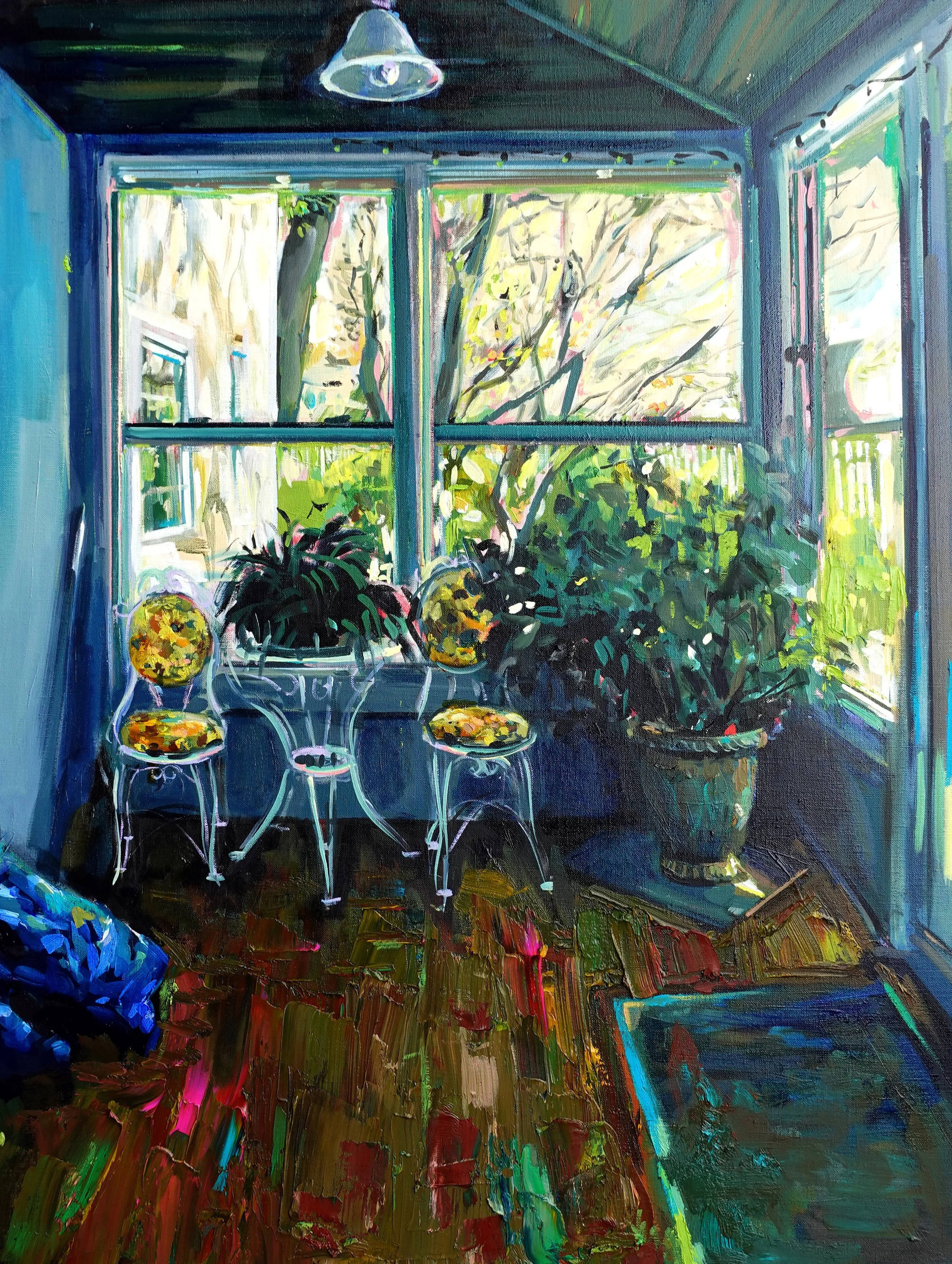 Ekaterina Popova, Spring In the Sunroom 40 x 30 inches, oil on canvas, 2021.jpg