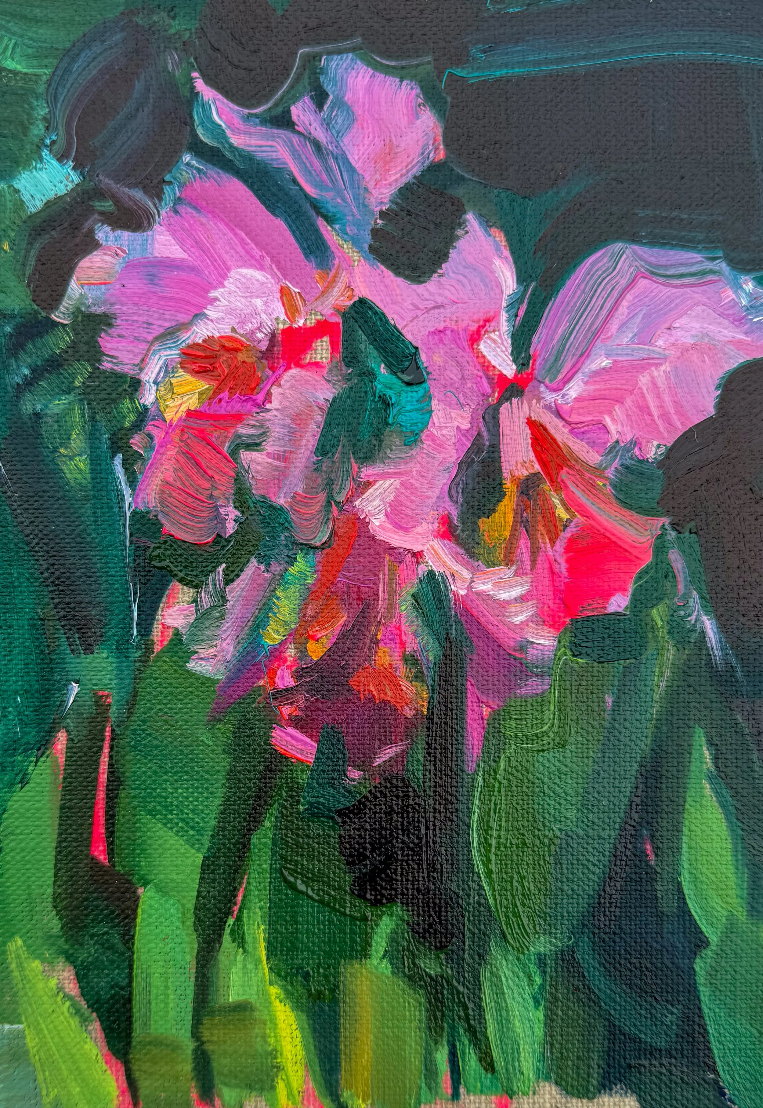 Pink Orchid Study 5 x 7 inches, oil on linen panel, 2025