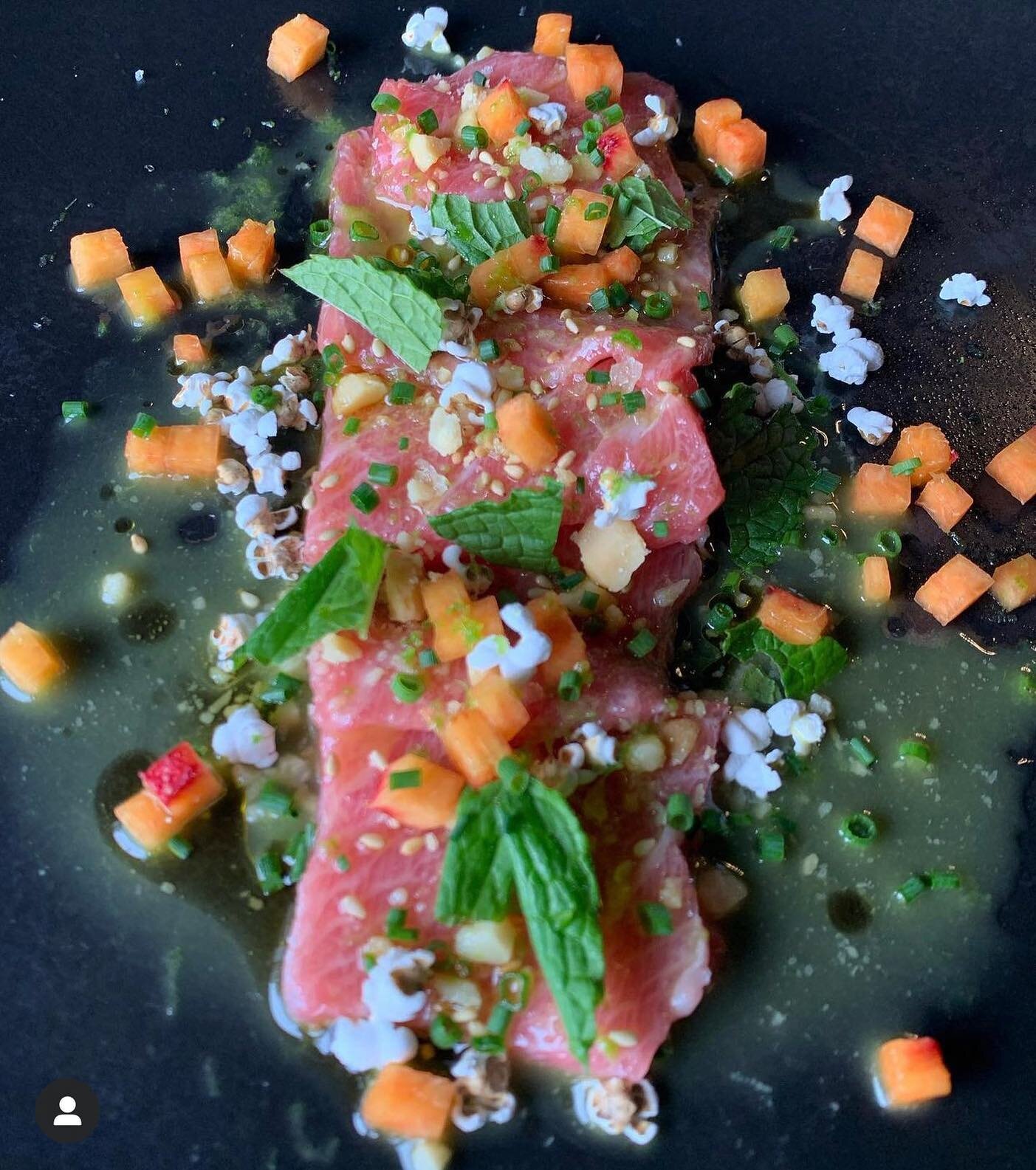 This. Is. Amazing.

Bluefin Toro Crudo | Calamansi | Macadamia | Peaches | Mint | Benne Seed | Popped Sorghum 

On special this weekend!