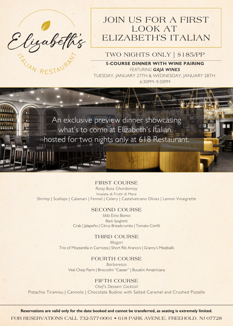 Elizabeth's Italian Preview Dinner