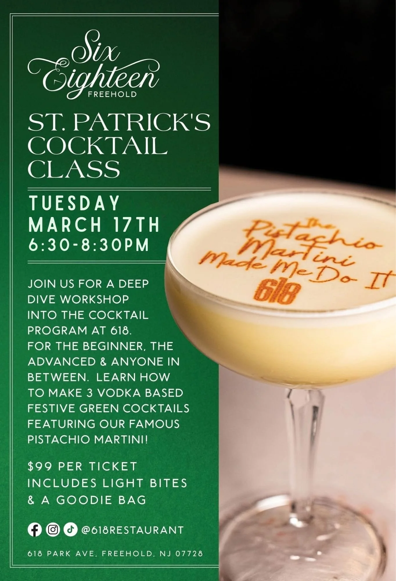 St Patrick's Day Cocktail Class