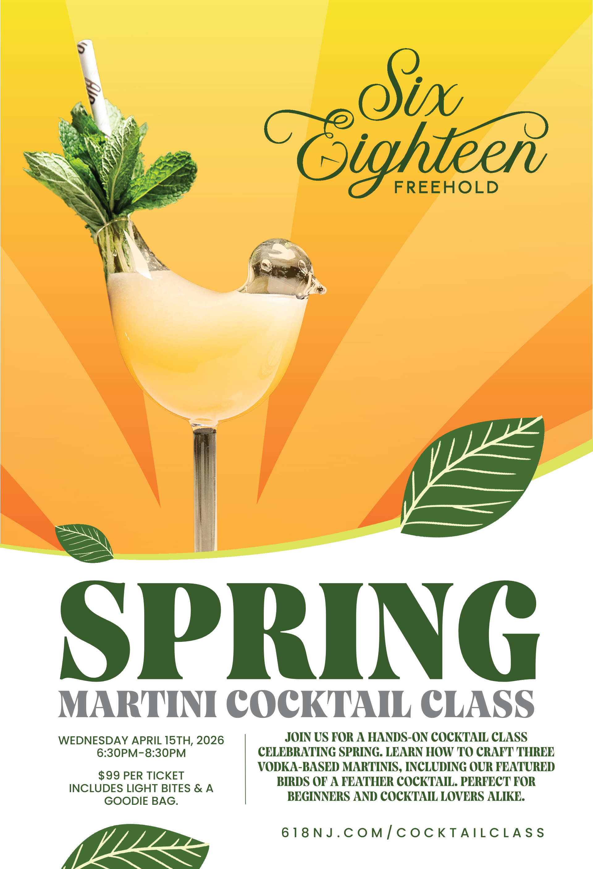 Spring Martini Cocktail Class