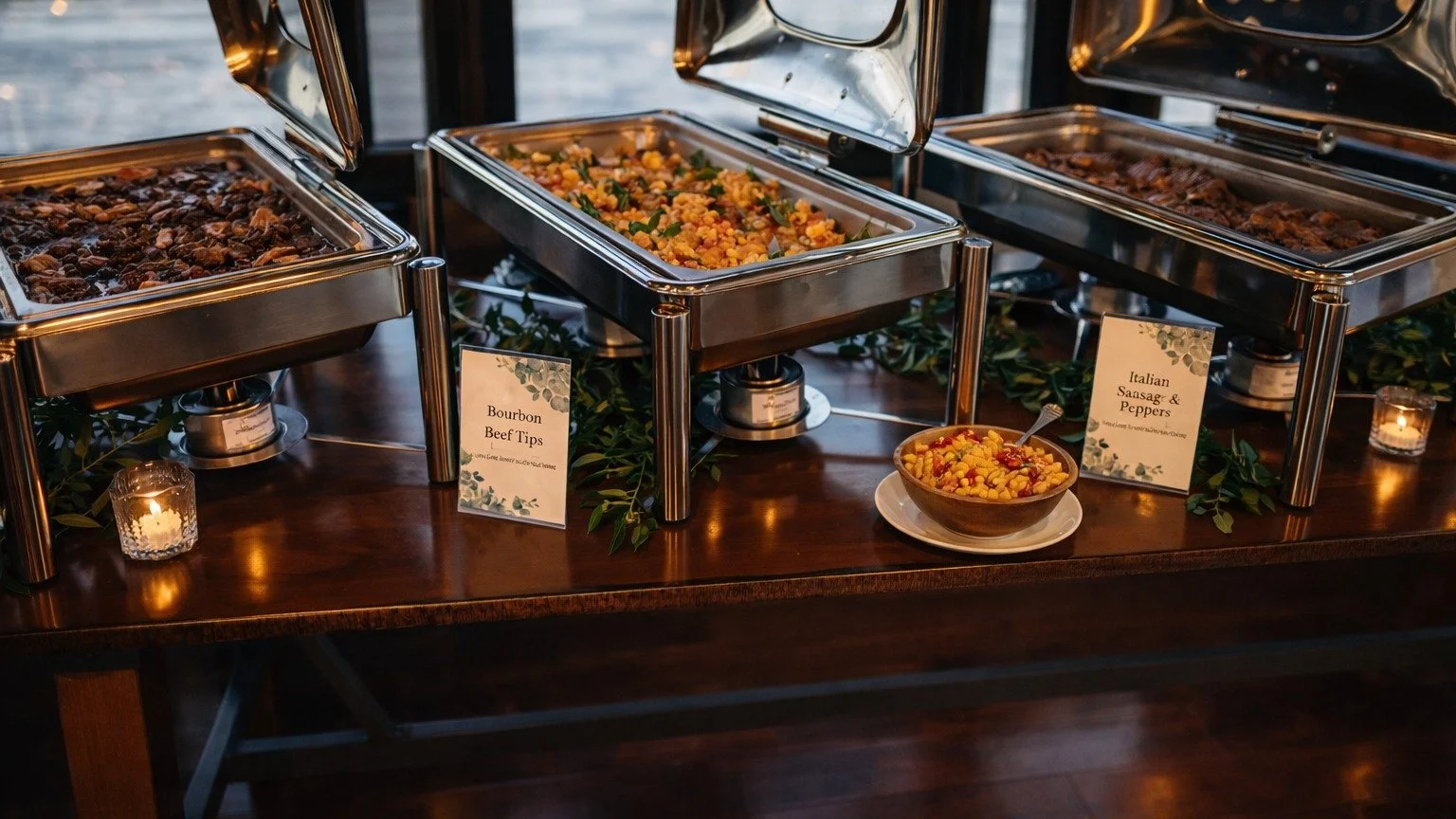 An elevated buffet experience designed to impress ✨ From chef-crafted entr&eacute;es to a stunning dessert display, every detail is styled beautifully and served to perfection at 618 Banquets.