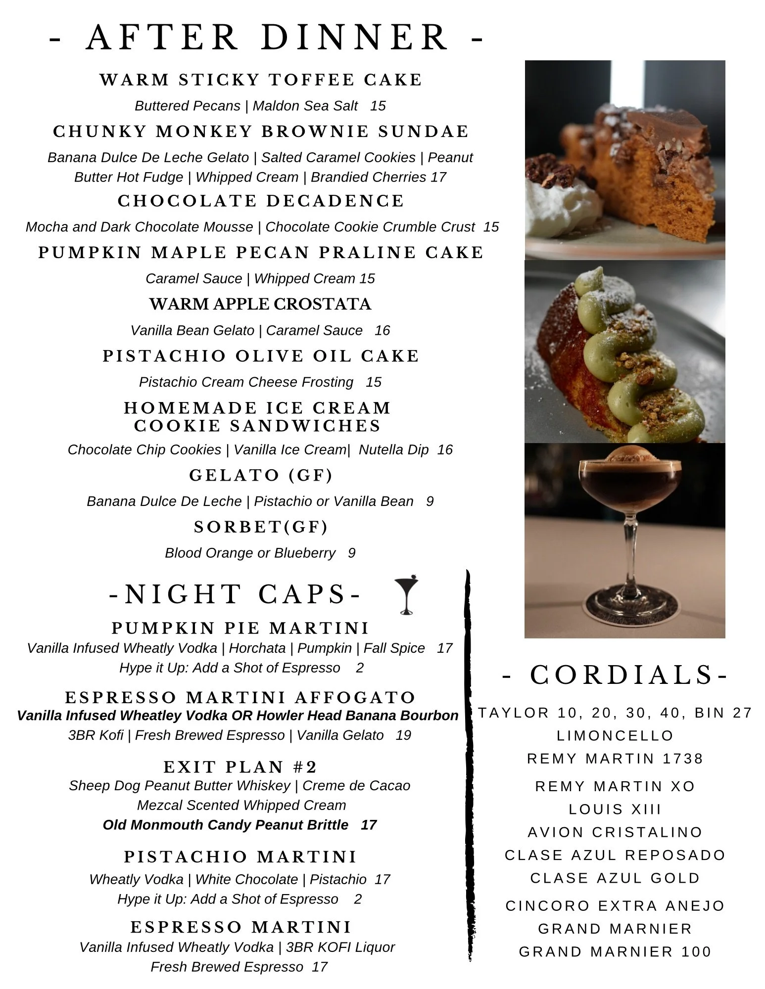 Dessert Menu — 618