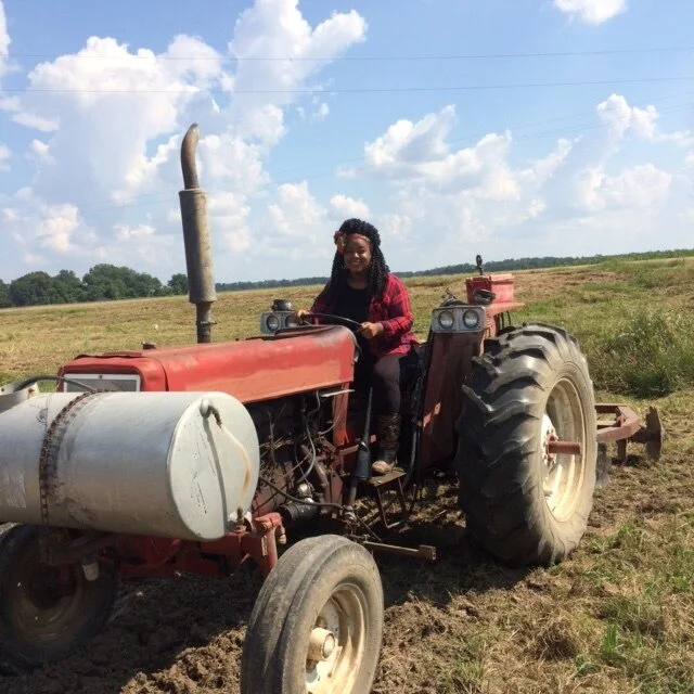 Glamour on the Tractor.JPG