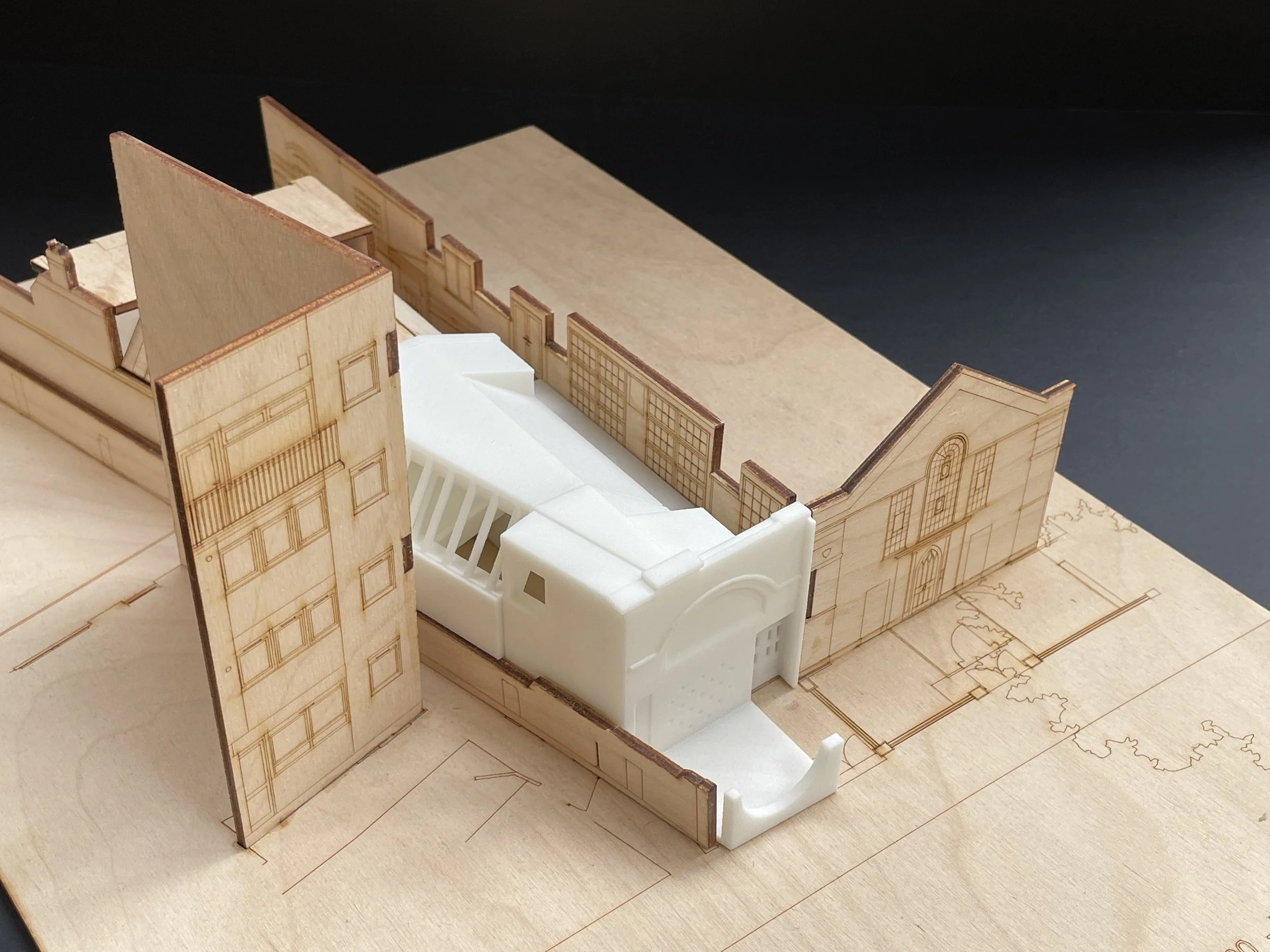 Architectural Model 3d print and plywood