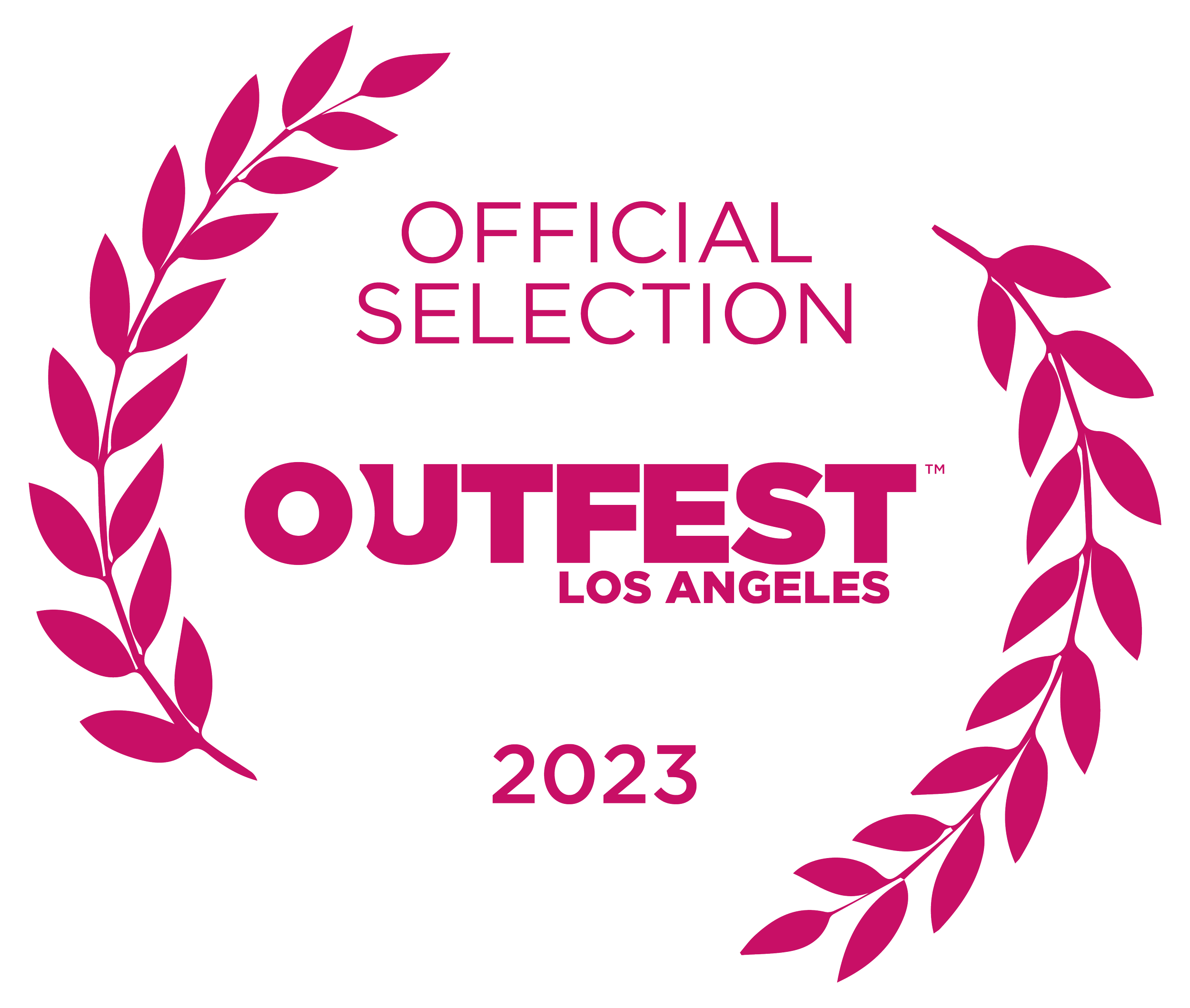2023 Outfest_laurel_black_Outfest 2023_Official Selection_Pink.png