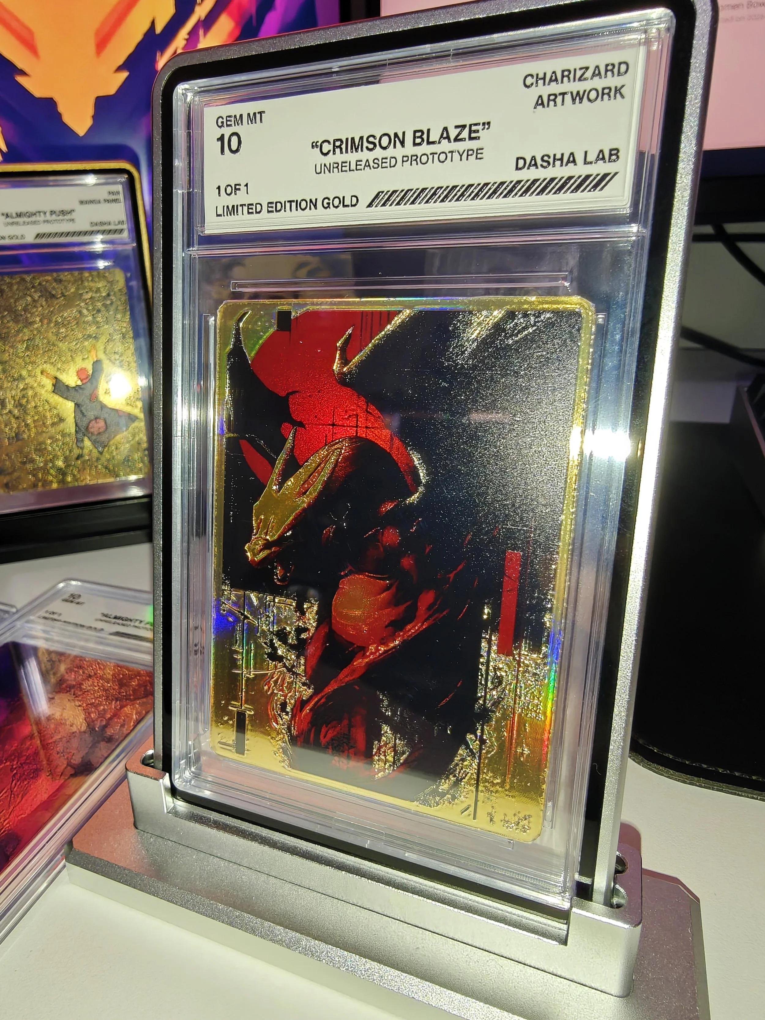 Gold holographic Metal Cards (Aluminum Case and Stand)